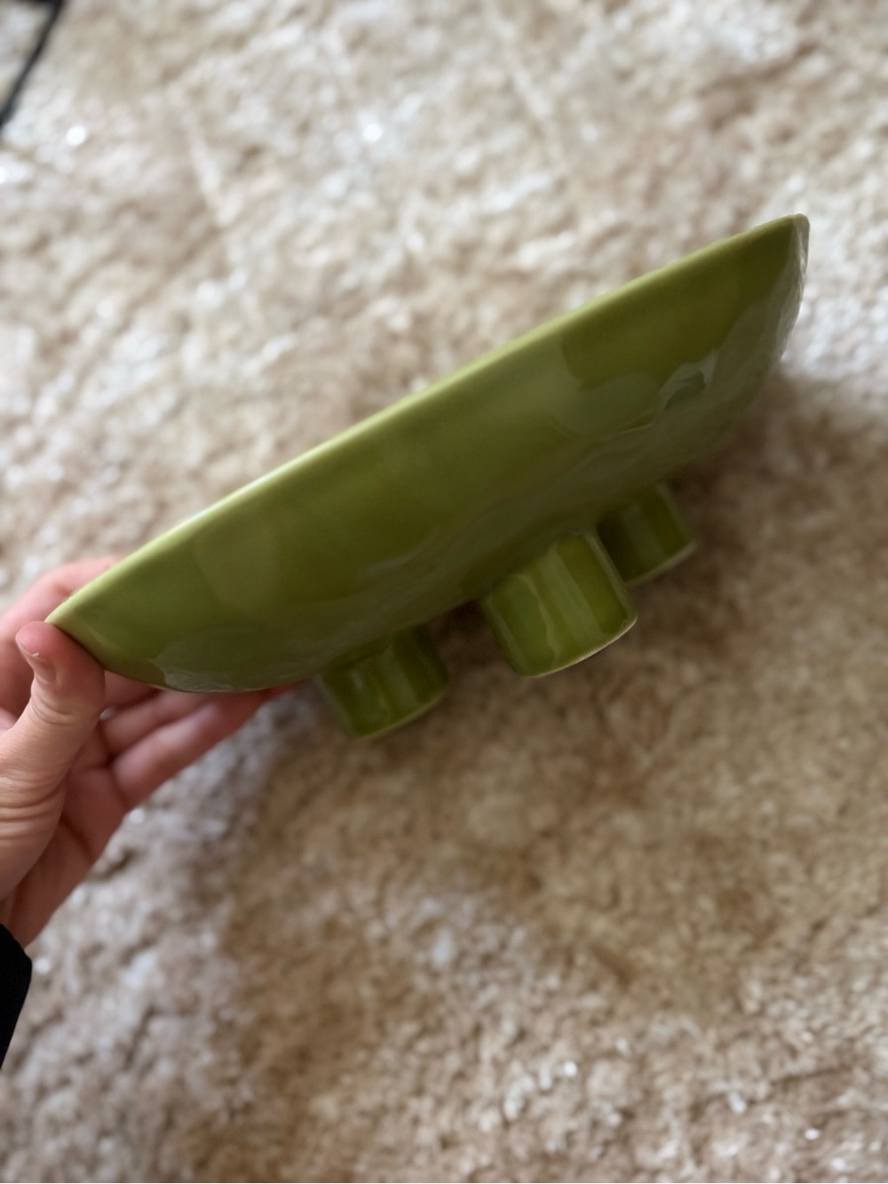 Green Ceramic Pedestal Bowl - Stylish Home Accent